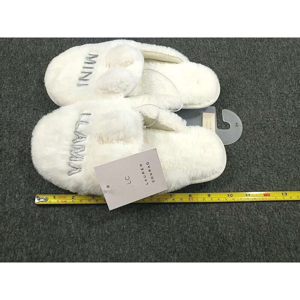 Lauren Conrad Kids 7/8 Mini Llama Scuff Slippers Indoor/Outdoor Memory foam